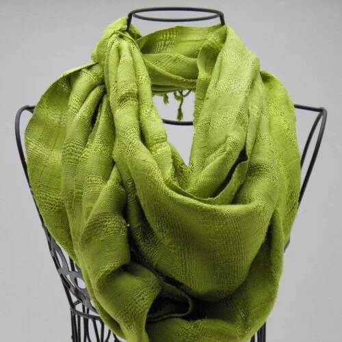 Rough - Raw Silk Scarf - Anise