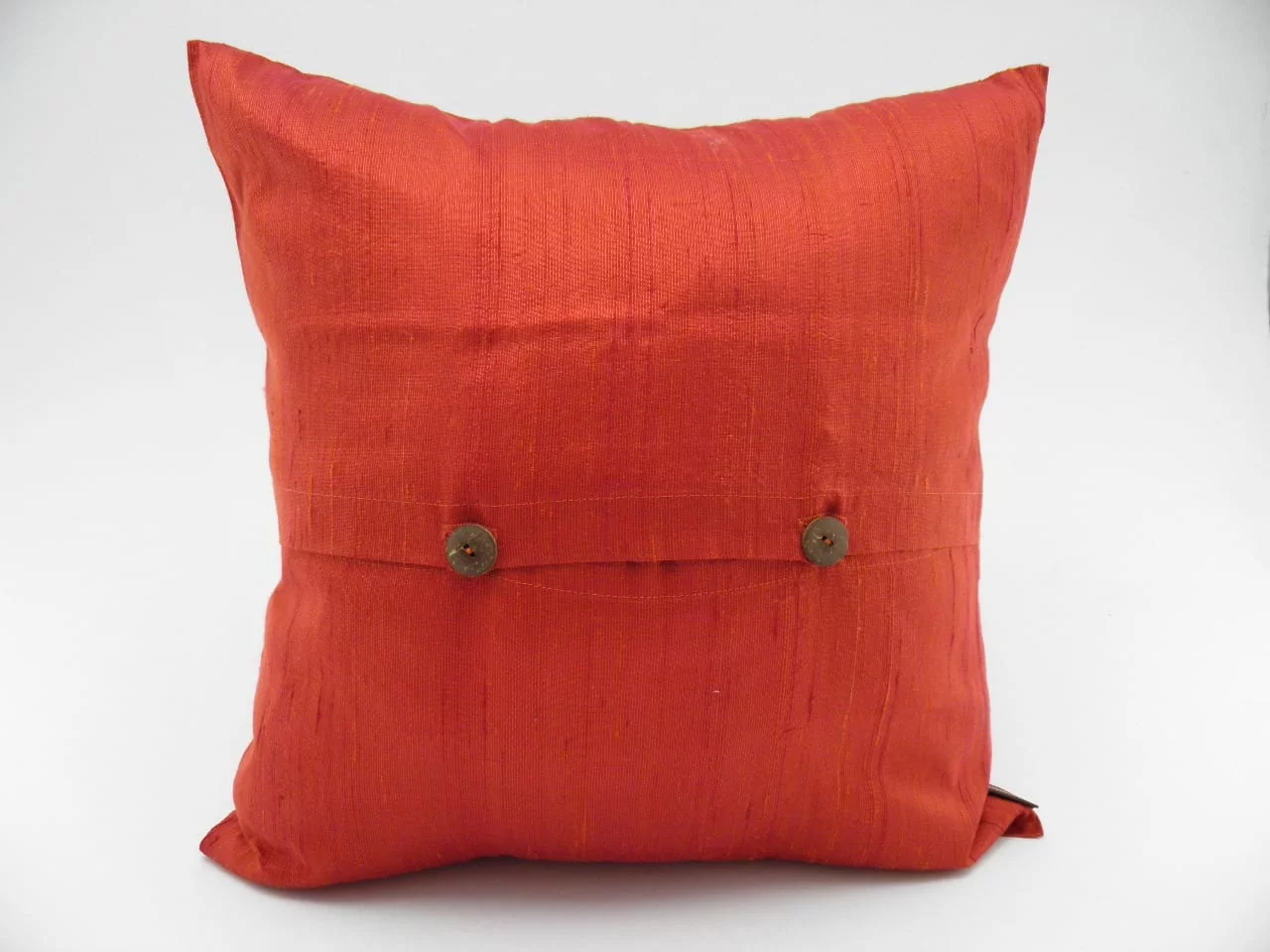 Raw Silk Cushion Covers - Blood orange - verso