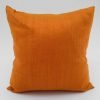 Coussin Soie Sauvage Nature - Tangerine