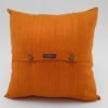 Coussin Soie Sauvage Nature - Tangerine - verso