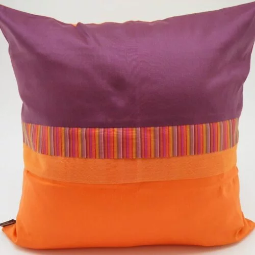 Charming Cushion Cover - Aubergine / Orange - 45x45cm