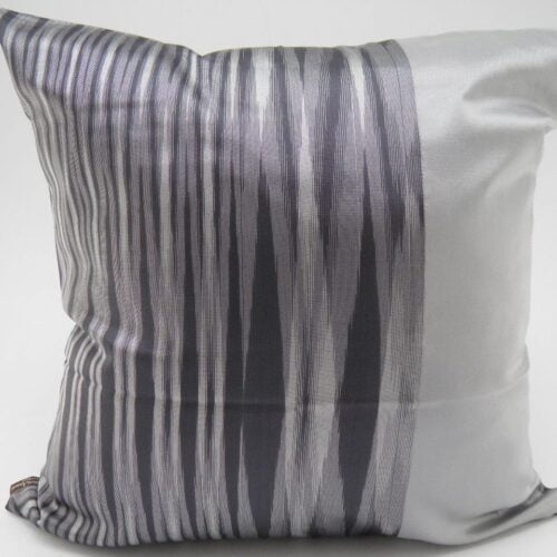 IKAT Cushion Cover - Charcoal / Silver - 45x45cm