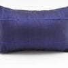 Slited Raw Silk Cushion Cover - Navy blue - 45x27cm