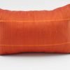 Slited Raw Silk Cushion Cover - Orange - 45x27cm