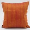 Slited Raw Silk Cushion Cover - Yellow / Orange - 42x42cm