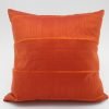 Slited Raw Silk Cushion Cover - Orange - 42x42cm