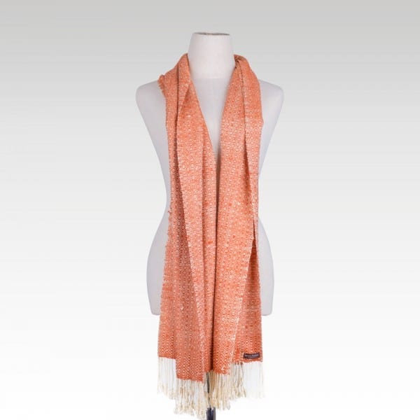 Romduol - Raw silk scarf - Orange