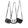 Le Bal - Sac de soirée en cuir éco-responsable - Gris foncé / Blanc / Noir