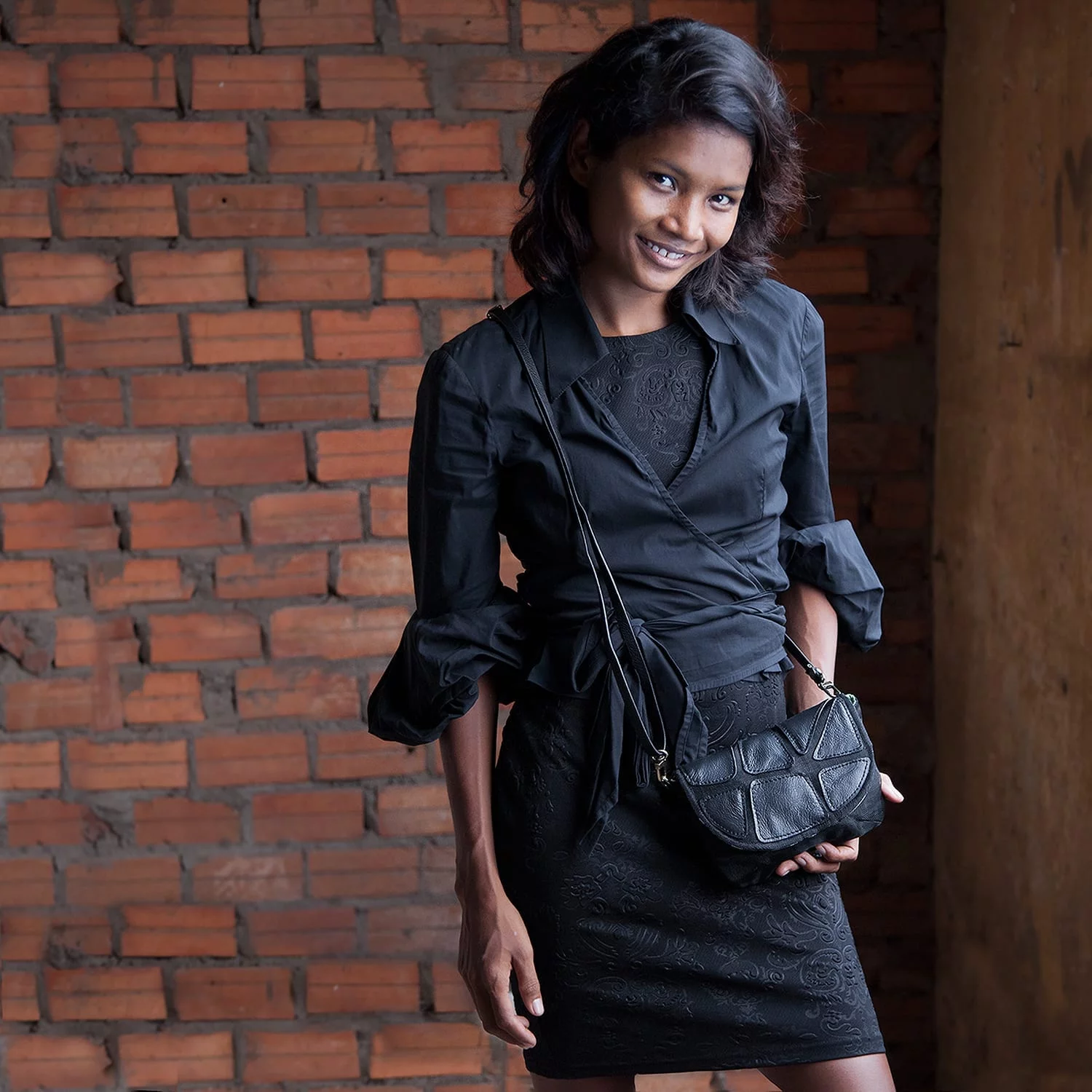Split - Eco-friendly leather evening bag
