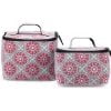Hard - Vanity Case - Large and Small - Pink and gray rosace