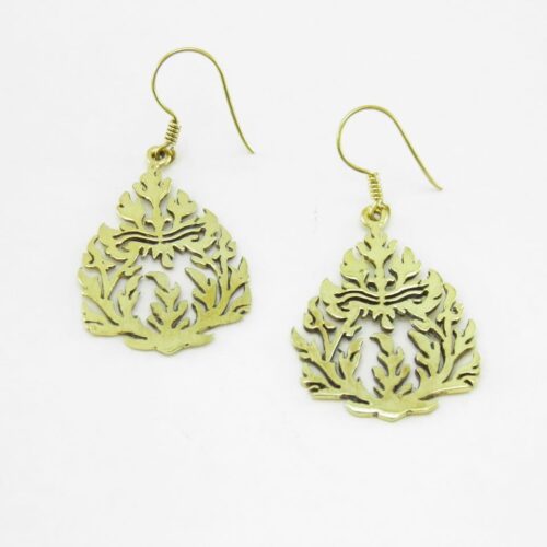 Earrings Recycled Brass – Traditional Pattern