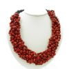 Lotus short kround - Natural seeds necklace - Red
