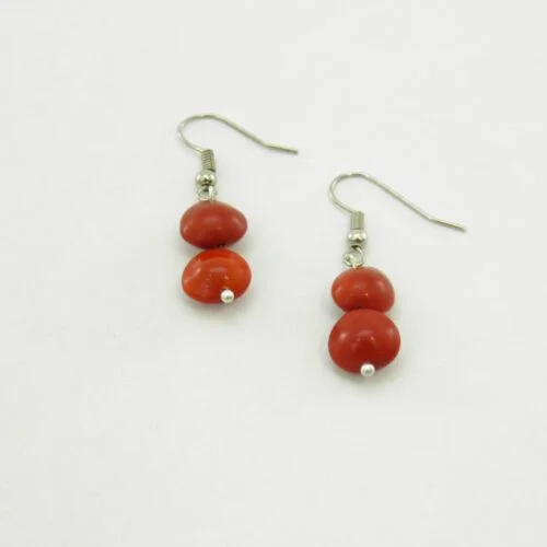 Earring Short - Natural Seeds Earrings - Red