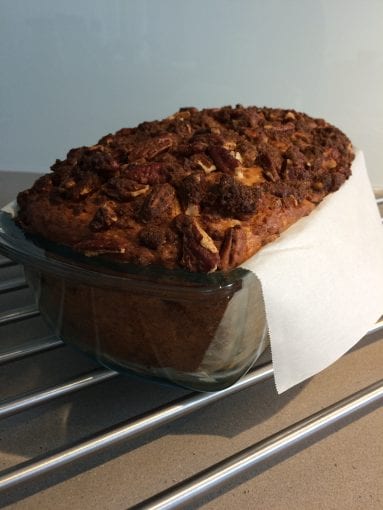 Banana bread with its crumble of Palm Sugar Flower