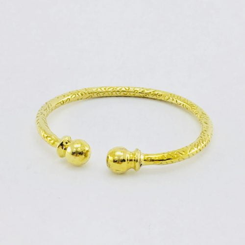 Recycled Brass Hammered Bracelet - Two Balls