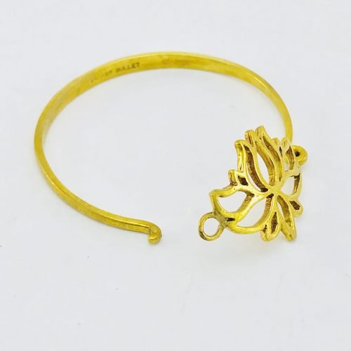 Recycled Brass Bracelet - Lotus - Open
