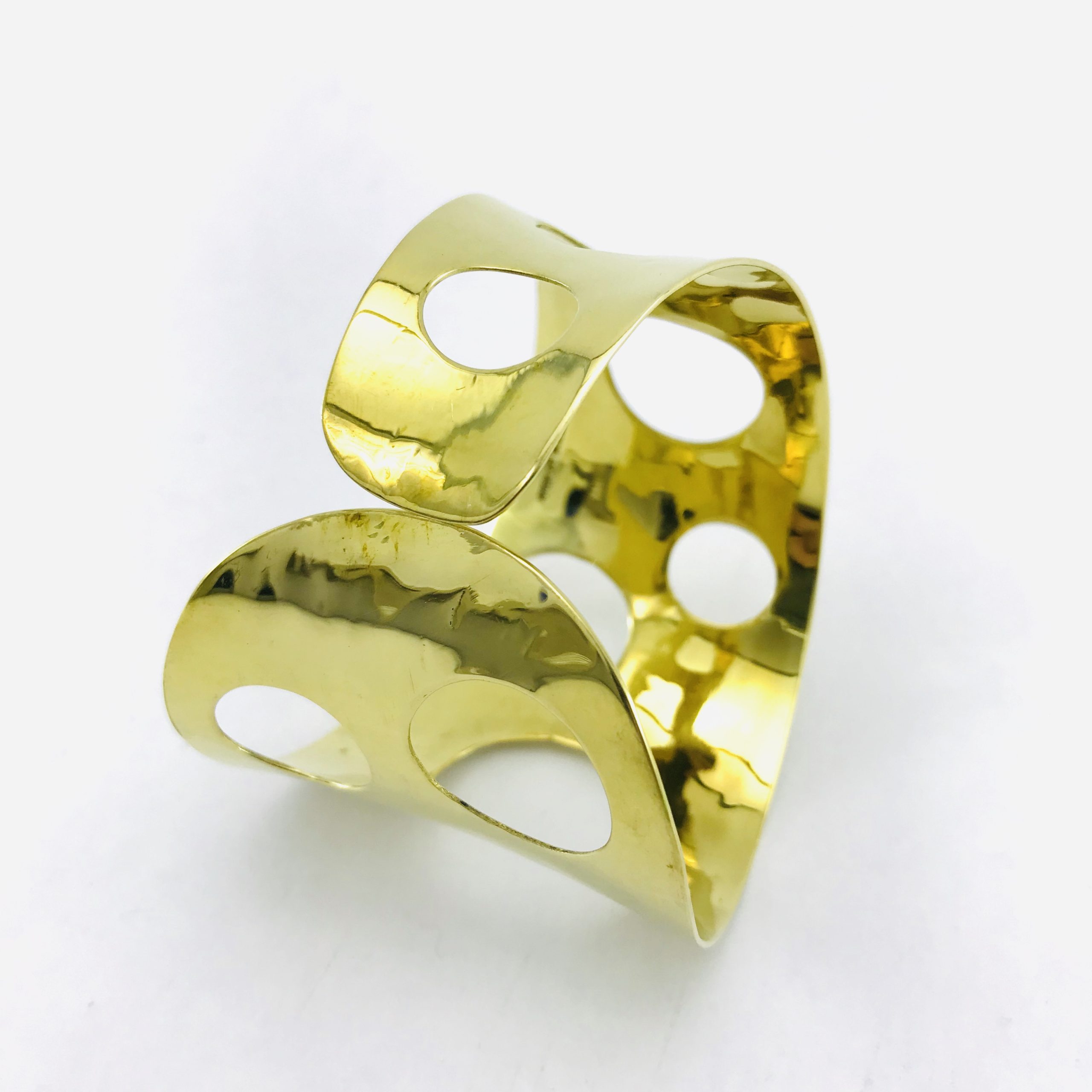 Pierced Bandeau Bracelet - recycled brass