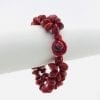 Flower - Natural seeds bracelet - Red - fastener