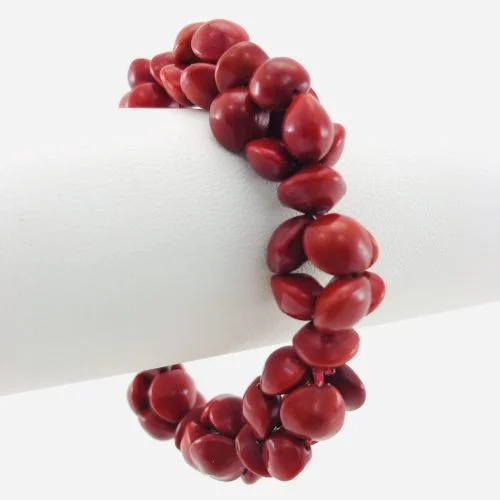 Boll Bracelet - Natural Seeds - Red