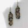 3 Flower Earrings - Natural seeds earrings - Brown
