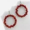 Hoop - Natural seeds earrings - Red