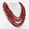 Le Collier 6 rangs - Graines naturelles - Rouge