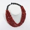 Lotus 6 multi - Natural seeds necklace - Red - detail