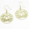 Earrings Lotus – recycled brass – Large