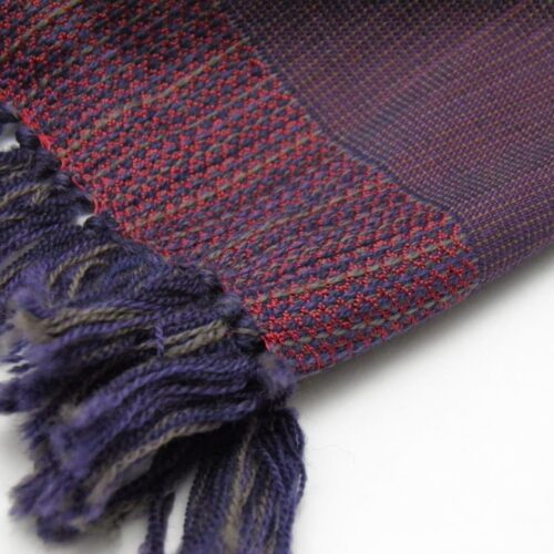 Men’s Wool and Silk Scarf – Red – zoom