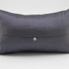 Precious Silk Cushion Cover - Charcoal / Black - 45x27cm - verso
