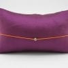 Precious Silk Cushion Cover - Aubergine / Orange - 45x27cm - verso