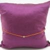 Precious Silk Cushion Cover - Aubergine / Orange - 45x45cm - verso