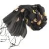 Organza Souple - Foulard soie - Noir-losanges jaunes et oranges