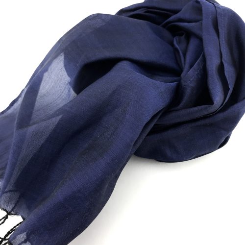 Essential Silk Scarf - Blue - Detail