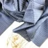 Vichy Scarf – Silk – Blue - detail