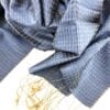 Vichy Scarf – Silk – Blue - detail