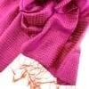 Vichy Scarf – Silk – Fuchsia - detail