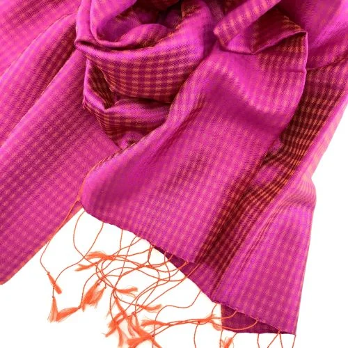 Foulard Vichy – Fuchsia - détail