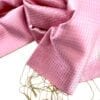 Vichy Scarf – Silk – Pink - detail