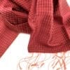 Vichy Scarf – Silk – Red - detail