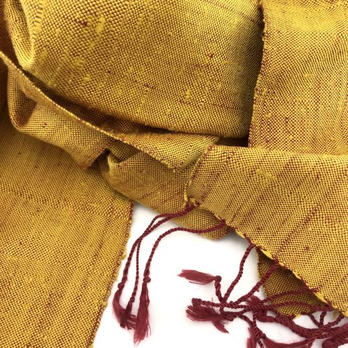 Raw Silk Scarf – Gold - Detail