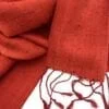 Raw Silk Scarf – Orange - detail