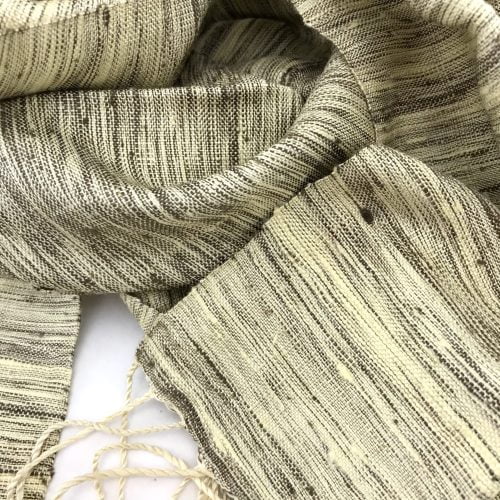 Raw Silk Scarf – Sand - detail