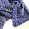 Romduol – Raw silk scarf – Navy blue - detail