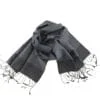 Foulard Soie Élégant Petit – Gris foncé