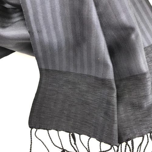 Silk Scarf – Small Elegant – Charcoal - Detail
