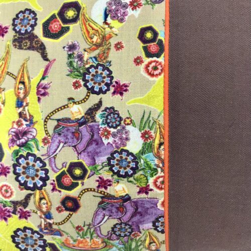 Jungle Chic – Silk Cushion Cover – Plum - Detail