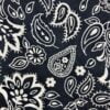 Navy blue and white paisley lining