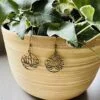 Earrings Lotus - recycled brass - small - staging