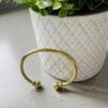 Bracelet recycled brass - Two balls - staging